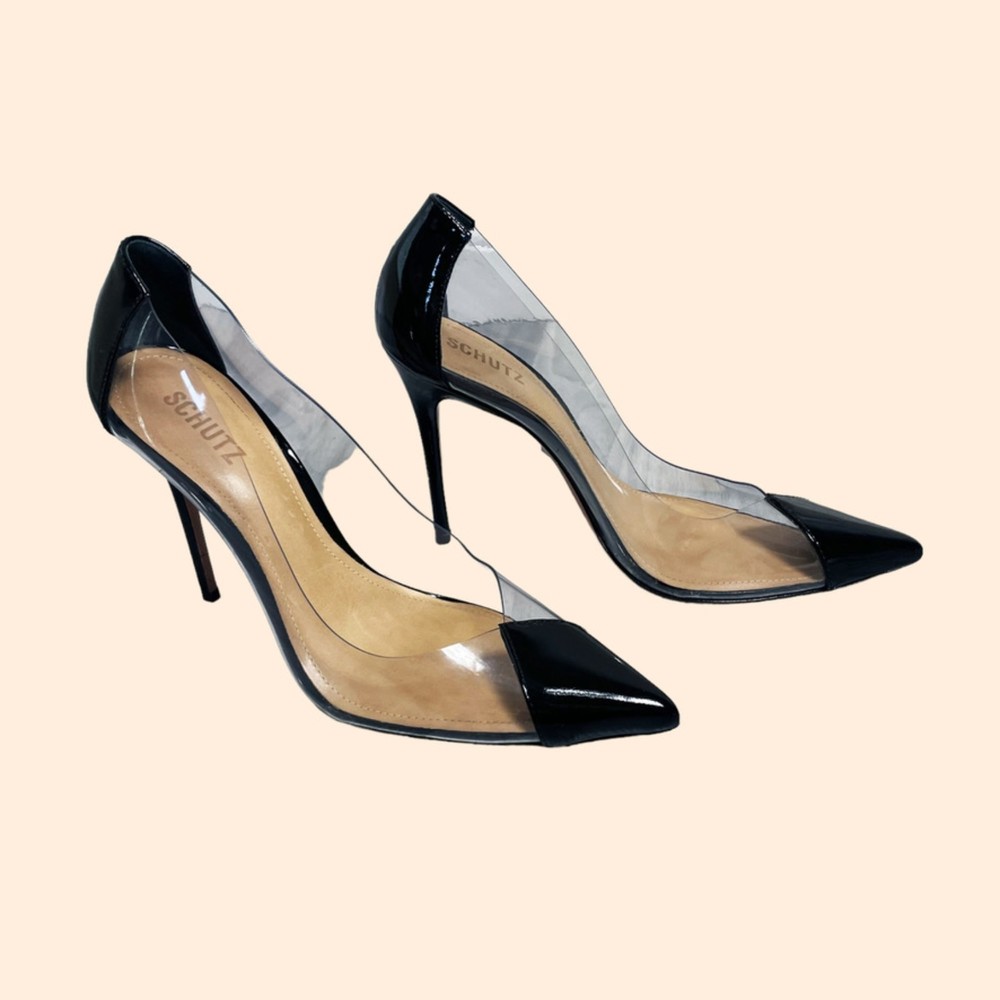 Schutz Cendi Transparent Black Pumps